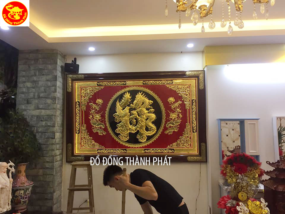 Tranh Chữ Lộc Bằng Đồng Dát Vàng 9999