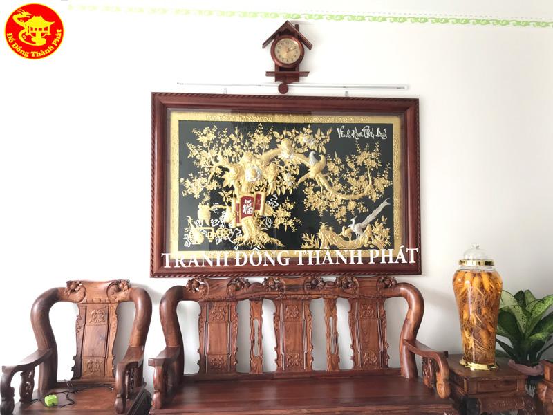 Tranh Đồng Dát Vàng Vinh Hoa Phú Quý Dát vàng 9999
