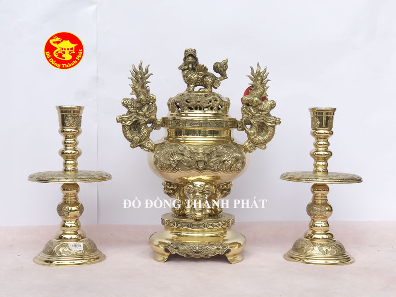 bộ tam sự bằng đồng đỉnh hạc