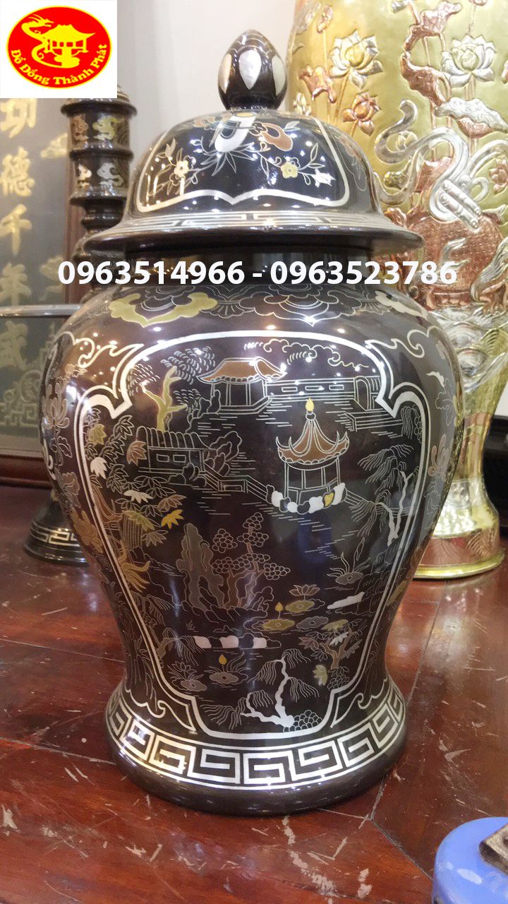 chóe đồng khảm ngũ sắc cao cấp