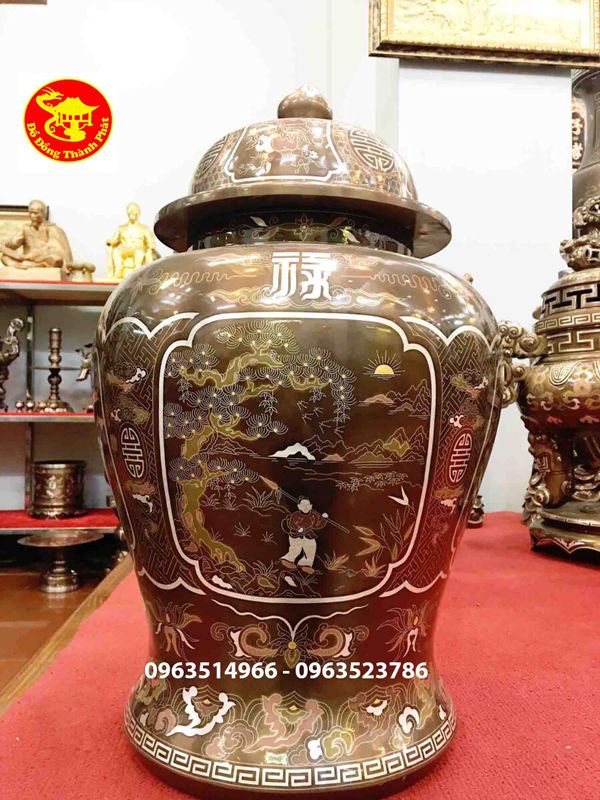 chóe đồng khảm ngũ sắc cao 42 cm được khách Hà Nội lựa chọn