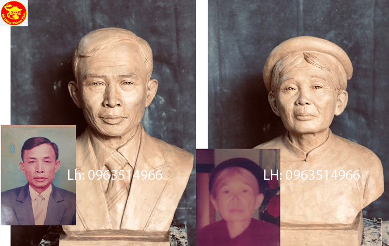 đúc tượng đồng chân dung bán thân cao 42 cm